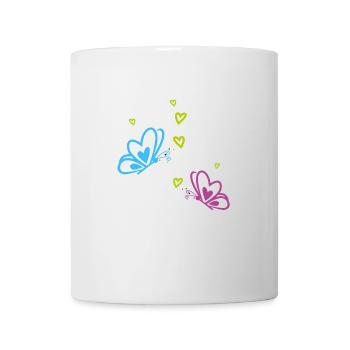 MU021 Butterfly and heart decor sticker - Mug - white - Front