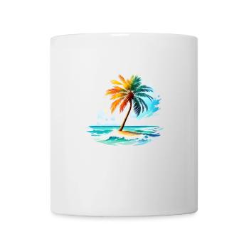 Tropical island with palm tree - Mug - white - Front
