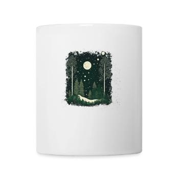 Forêt sous la pleine lune - Mug blanc - blanc - Devant
