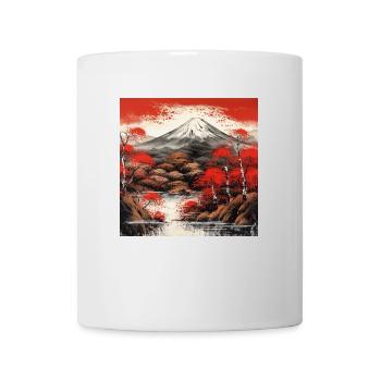 Fuji Dreams: Un voyage vers les hauteurs majestueuses - Mug blanc - blanc - Devant