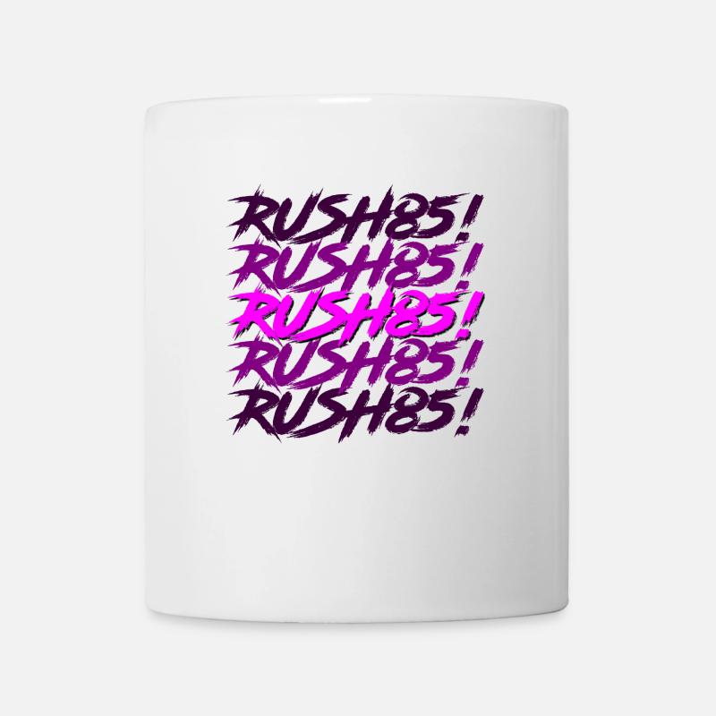 Synthwave / Cyberpunk Title Design RUSH85! -Sombre - Mug blanc - blanc
