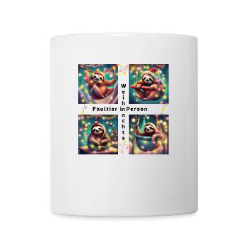 Weihnachts - Faultier, Ugly-Christmas - Tasse - Weiß - Vorne