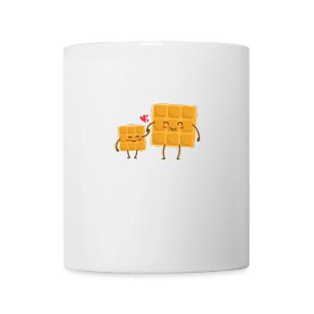 Waffel Mama mit Waffel Kind Teig Gebäck - Tasse - Weiß - Vorne