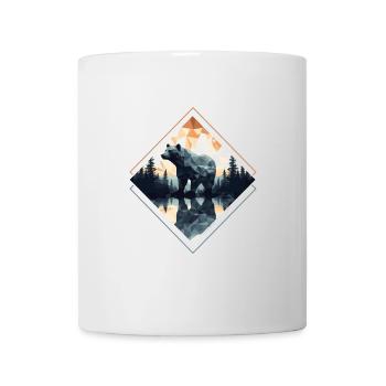 Abstrakter Bär in den Bergen - Tasse - Weiß - Vorne