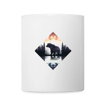 Abstrakter Bär in den Bergen - Tasse - Weiß - Vorne
