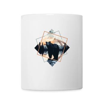 Abstrakter Bär in den Bergen - Tasse - Weiß - Vorne