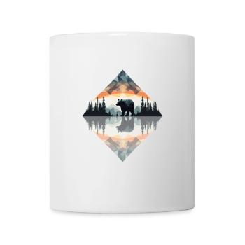 Abstrakter Bär in den Bergen - Tasse - Weiß - Vorne