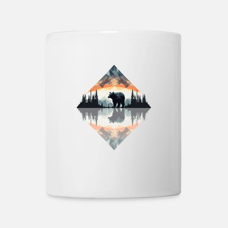 Abstrakter Bär in den Bergen - Tasse - Weiß
