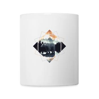 Abstrakter Bär in den Bergen - Tasse - Weiß - Vorne
