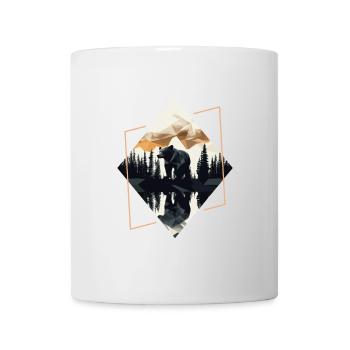 Abstrakter Bär in den Bergen - Tasse - Weiß - Vorne
