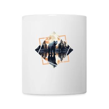 Abstrakter Bär in den Bergen - Tasse - Weiß - Vorne