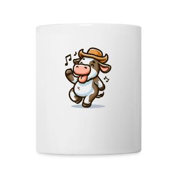 Happy Dancing Cow with a Cowboy Hat - Mug - white - Front