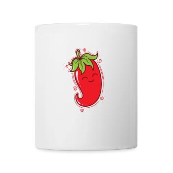 Chili freut sich Schärfe Gewürz Chilischote - Tasse - Weiß - Vorne