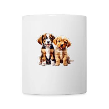 Dog Puppies I Two Cute Puppy Puppies Shirt - Mug - white - Front