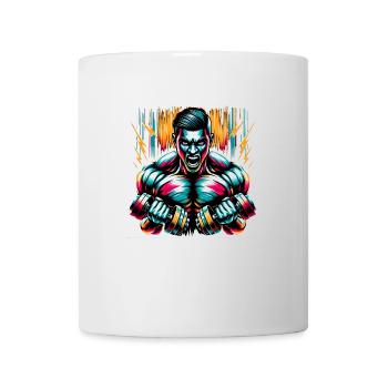 Intensives Muskeltraining: Powerlifting-Portrait - Tasse - Weiß - Vorne