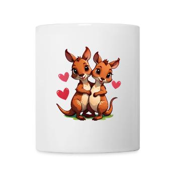 Verschenke diese süßen Kängurus zum Valentinstag - Tasse - Weiß - Vorne