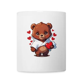 Verschenke dieses süße Bärchen zum Valentinstag - Tasse - Weiß - Vorne