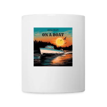 Holiday On a Boat Sunset - Mug - white - Front