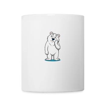 Perplexed Eisbär: Neugieriger Cartoon-Bär - Tasse - Weiß - Vorne