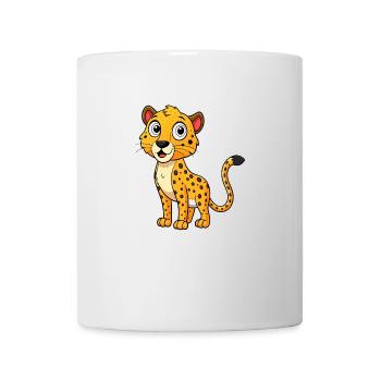 Guépard effrayé avec des taches surélevées - Mug blanc - blanc - Devant