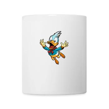 Canard effrayé lunatique prenant le vol Cartoon - Mug blanc - blanc - Devant