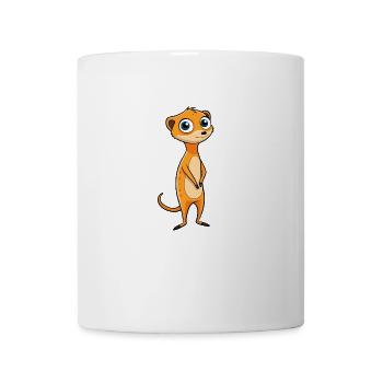 Startled Meerkat Cartoon Illustration - - Mug - white - Front