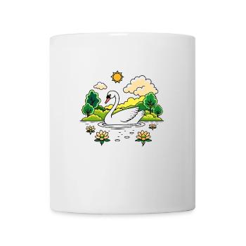 Ruhiger Schwan, der über einen ruhigen See gleitet - Tasse - Weiß - Vorne