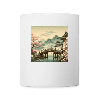 Japan Vintage Holzbrücke - Tasse - Weiß - Vorne