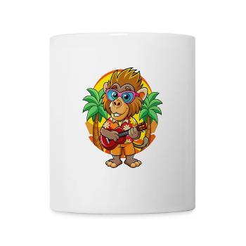 Lustige Pavian Cartoon Sommer Strand Sonnenbrille - Tasse - Weiß - Vorne