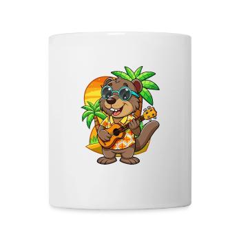Lustige Biber Cartoon Sommer Strand Sonnenbrille - Tasse - Weiß - Vorne