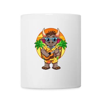 Lunettes de soleil de plage d’été Funny Buffalo Cartoon - Mug blanc - blanc - Devant