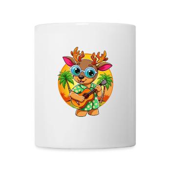 Funny Deer Cartoon Summer Beach Sunglasses Guitar - Mug - white - Front