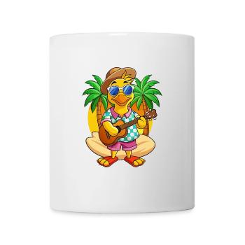 Lustige Ente Cartoon Sommer Strand Sonnenbrille Gitarre - Tasse - Weiß - Vorne