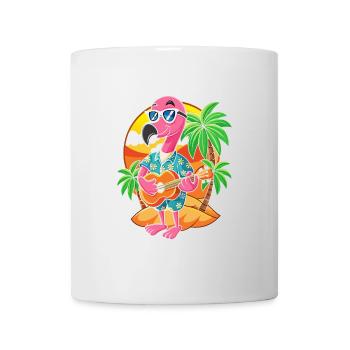 Lustige Flamingo Cartoon Sommer Strand Sonnenbrille - Tasse - Weiß - Vorne