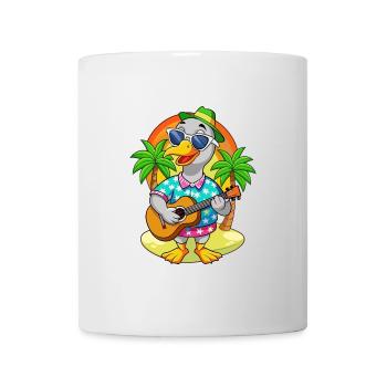 Funny Goose Cartoon Summer Beach Sunglasses Guitar - Mug - white - Front