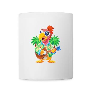 Lustige Papageien-Cartoon-Sommer-Strand-Sonnenbrille - Tasse - Weiß - Vorne
