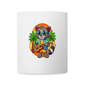 Lustige Waschbär Cartoon Sommer Strand Sonnenbrille - Tasse - Weiß - Vorne