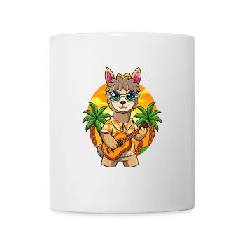 Lunettes de soleil de plage d’été de dessin animé d’alpaga drôle - Mug blanc - blanc - Devant