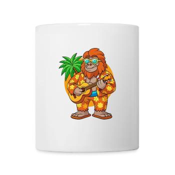 Lustige Bigfoot Cartoon Sommer Strand Sonnenbrille - Tasse - Weiß - Vorne