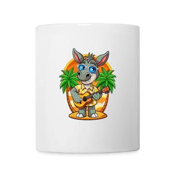 Lustige Esel Cartoon Sommer Strand Sonnenbrille - Tasse - Weiß - Vorne