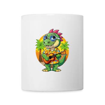 Lustige Dinosaurier Cartoon Sommer Strand Sonnenbrille - Tasse - Weiß - Vorne