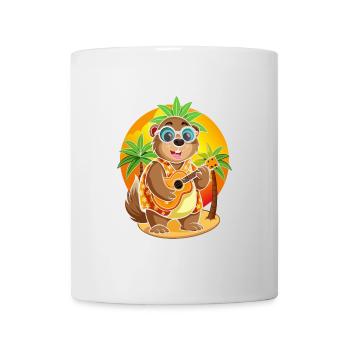 Lunettes de soleil de plage d’été de dessin animé de marmotte drôle - Mug blanc - blanc - Devant