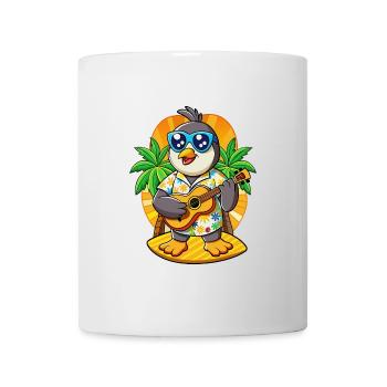 Lustige Pinguin Cartoon Sommer Strand Sonnenbrille - Tasse - Weiß - Vorne