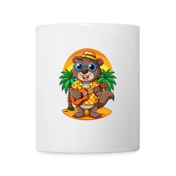 Funny Beaver Cartoon Summer Beach Sunglasses - Mug - white - Front