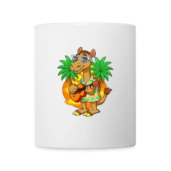 Lustige Kamel Cartoon Sommer Strand Sonnenbrille Gitarre - Tasse - Weiß - Vorne