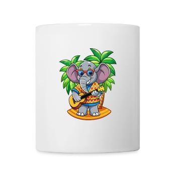 Lustige Elefant Cartoon Sommer Strand Sonnenbrille - Tasse - Weiß - Vorne