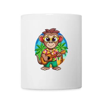 Lustige Affe Cartoon Sommer Strand Sonnenbrille - Tasse - Weiß - Vorne