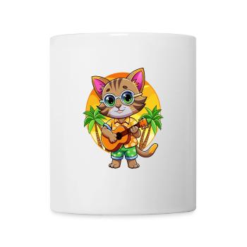 Lustige Kätzchen Cartoon Sommer Strand Sonnenbrille - Tasse - Weiß - Vorne