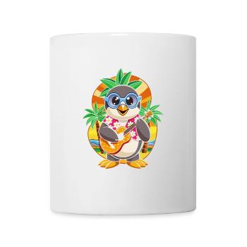Lustige Pinguin Cartoon Sommer Strand Sonnenbrille - Tasse - Weiß - Vorne