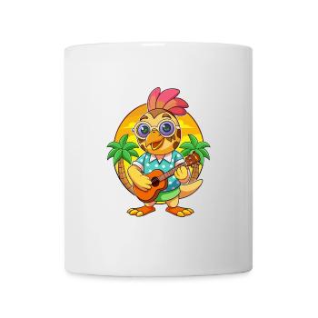 Lustige Wachtel Cartoon Sommer Strand Sonnenbrille Gitarre - Tasse - Weiß - Vorne